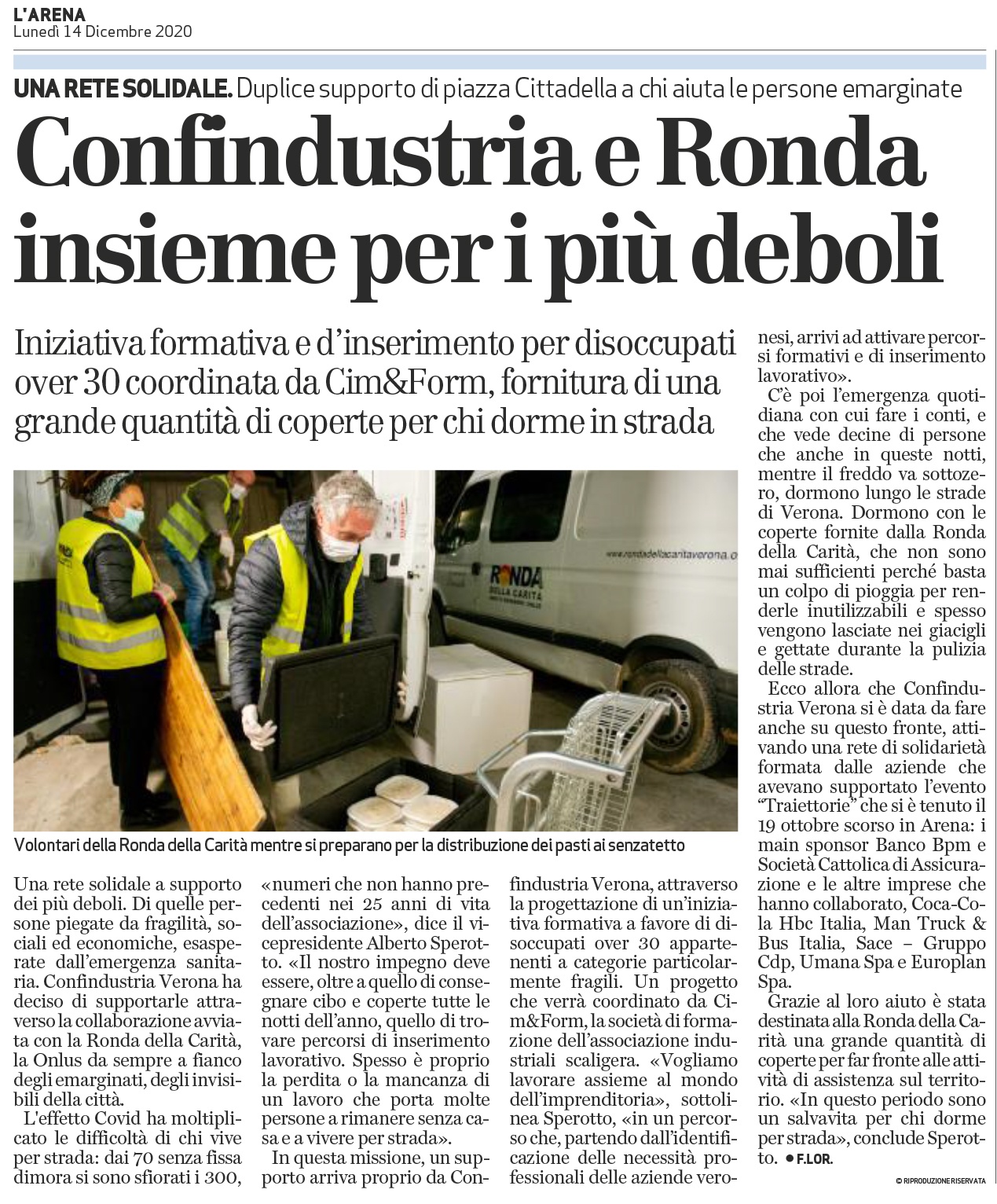 ronda della carità e confindustria: percorsi formativi per Persone senza dimora